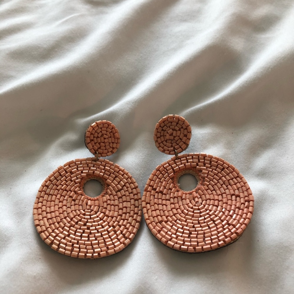 Light pink/peach statement earrings